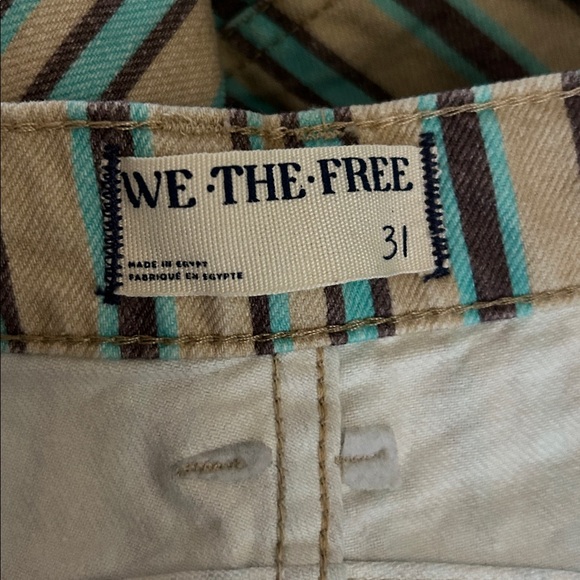 Free People We The Free Good Luck Printed Barrel Jeans Striped Size 31 - Picture 6 of 9